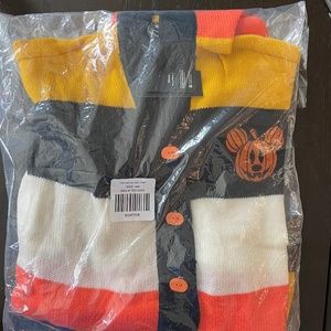 Disney Mickey Mouse Halloween Candy Corn Cardigan  with ears size Small